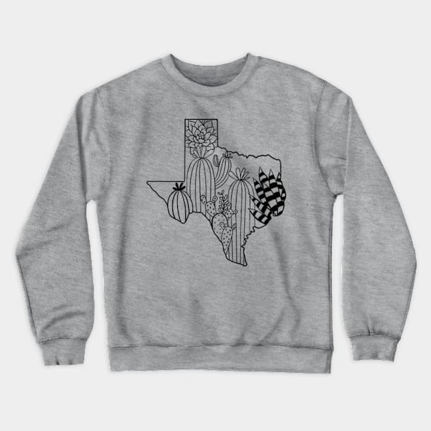 Succulents Texas western graphic Crewneck Sweatshirt by Karley’s Custom Creations